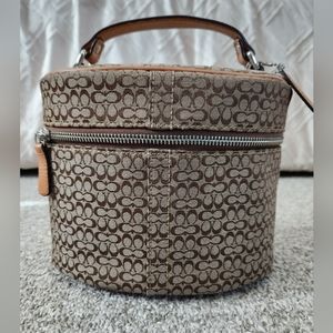 Coach Mini Signature Brown Train Case for Cosmetics